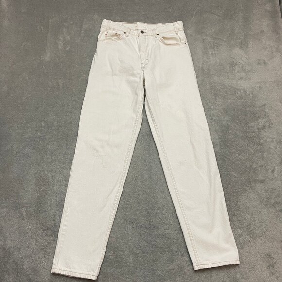 VINTAGE Levis 550 Men Relaxed Fit Tapered Leg Jeans 32X34 White Orange Tab Denim - Picture 1 of 13